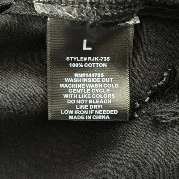 American Bazi Black Denim Jacket Size L - Picture 6 of 8